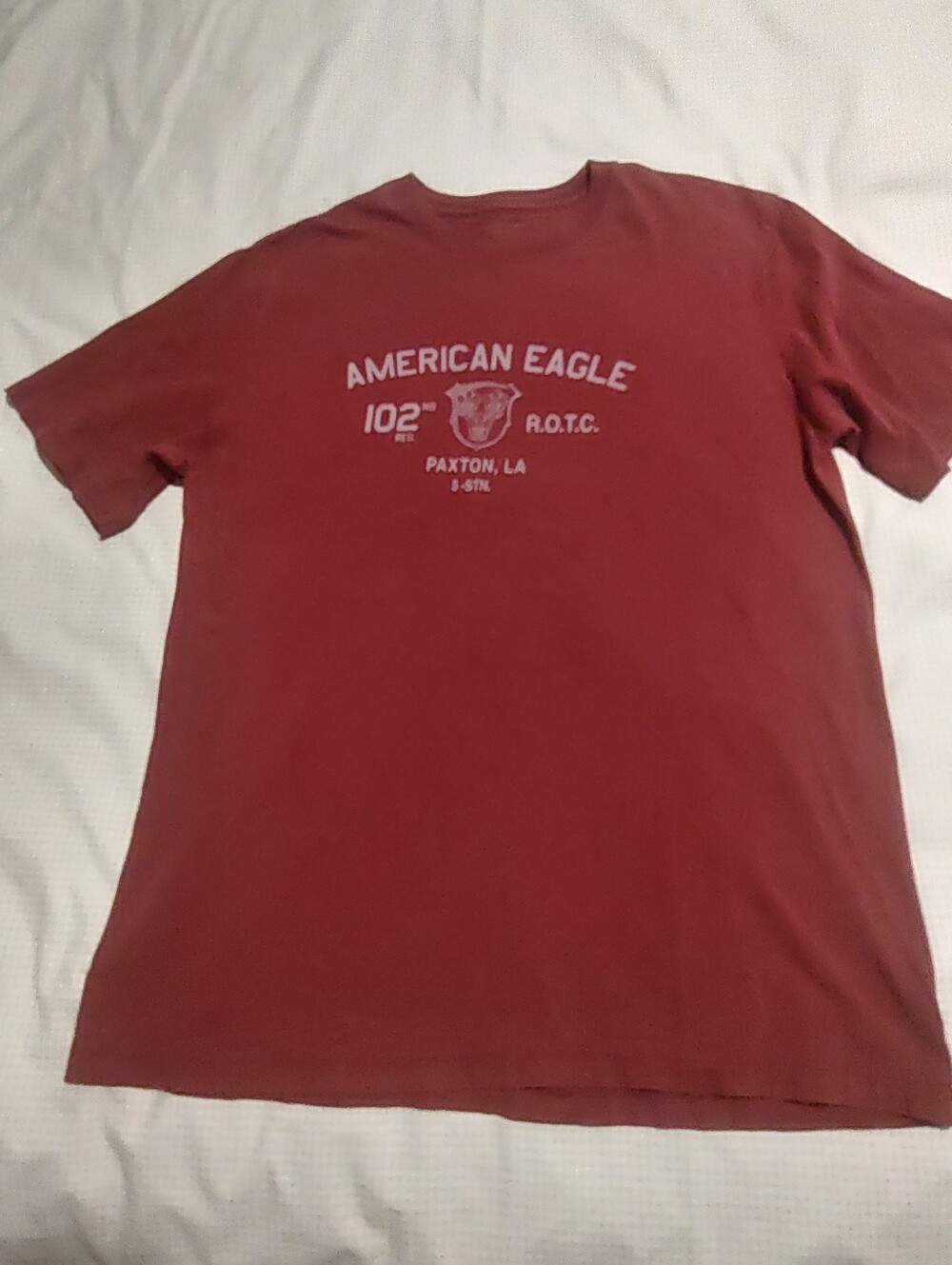 American Eagle Outfitters Red ROTC Graphic Crew Tee Size L